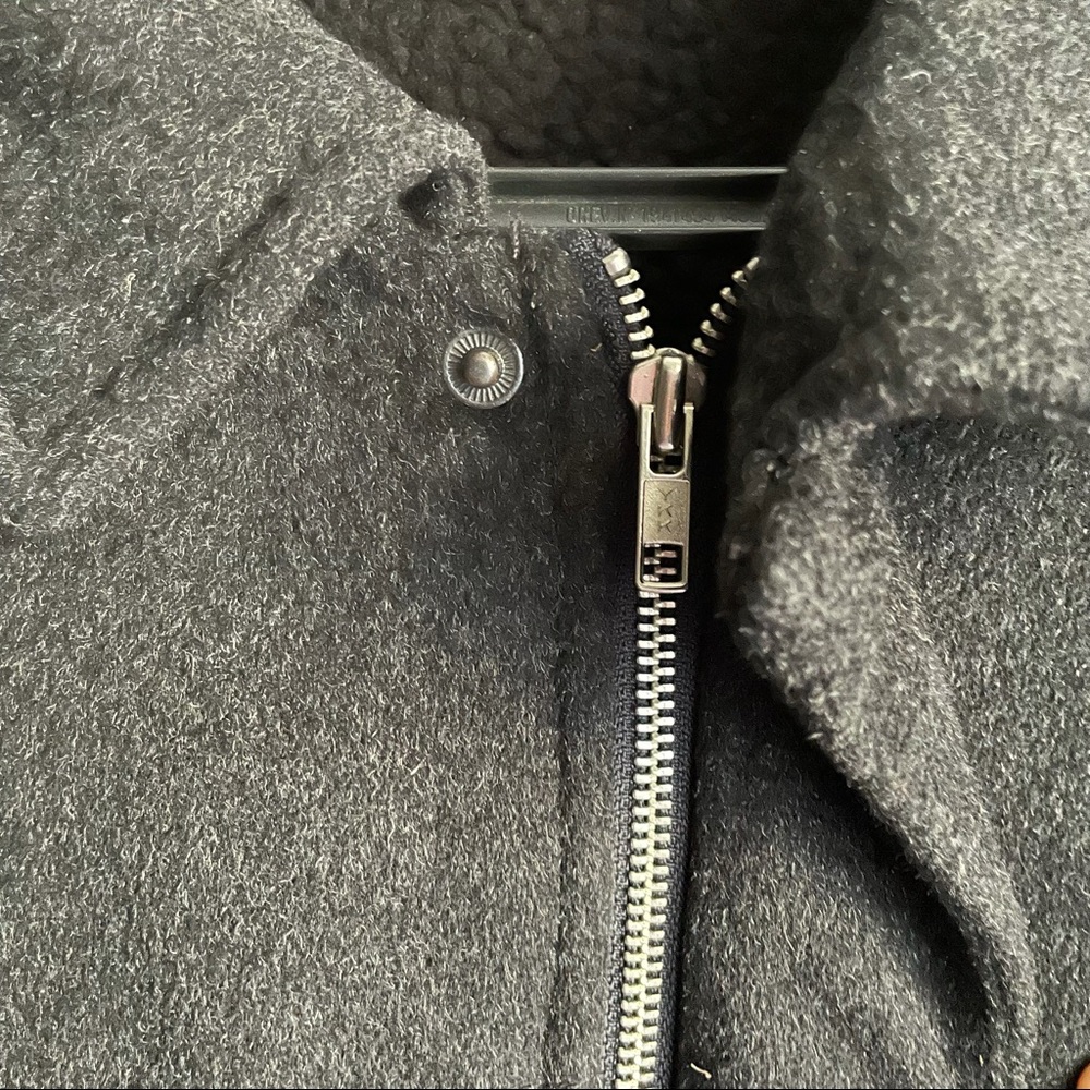 Men’s Charcoal Gray Wool Jcrew Sherpa Lined Jacket - image 3